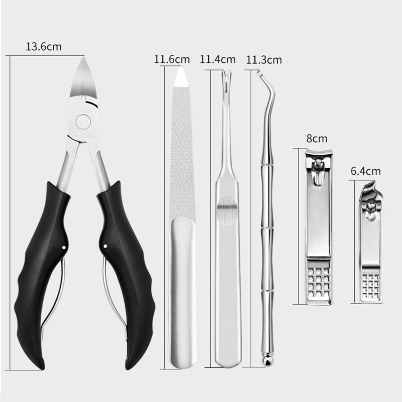 6Pcs Manicure/Pedicure Sets Nail Clipper Stainless Steel