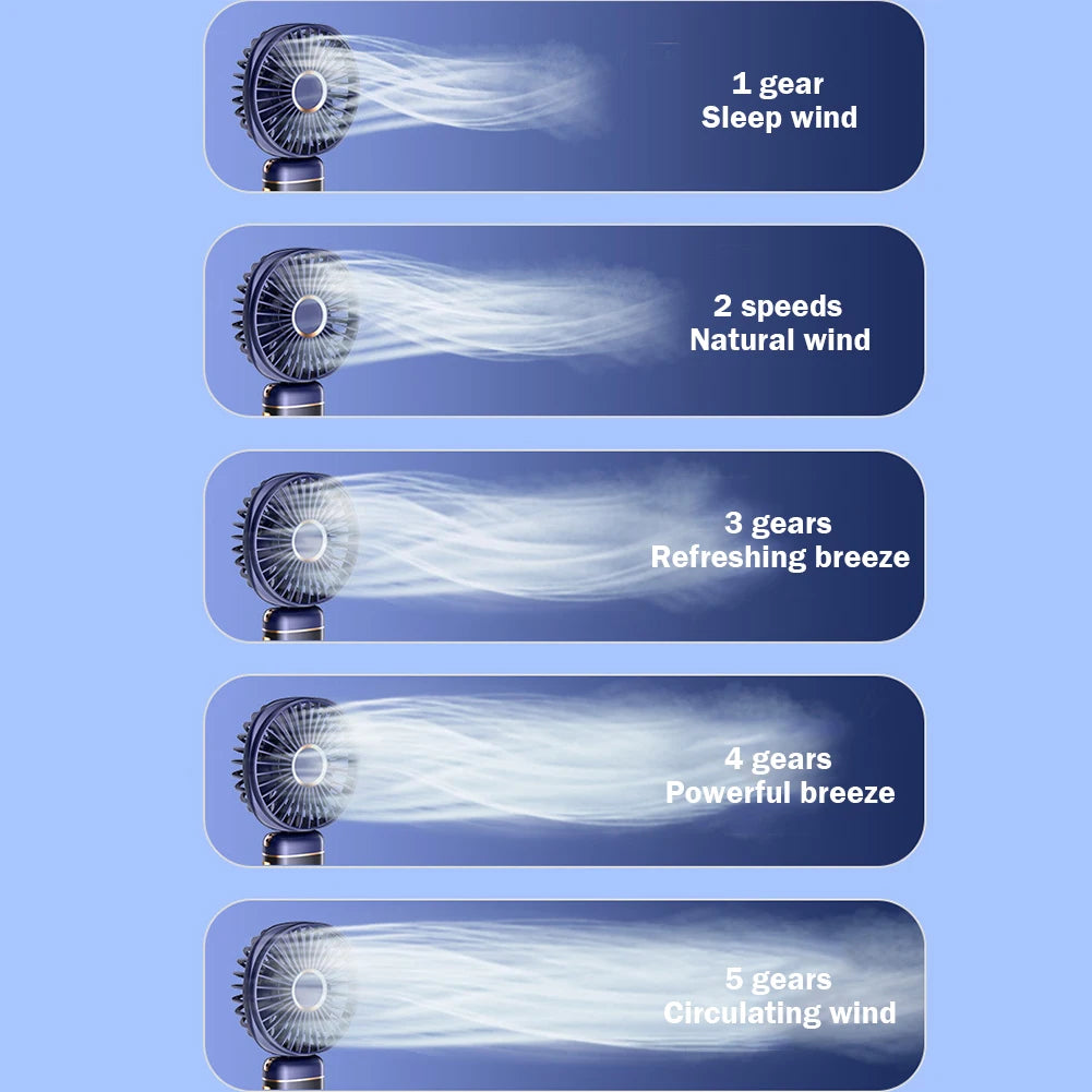 Handheld foldable Rechargeable Cooling Fan