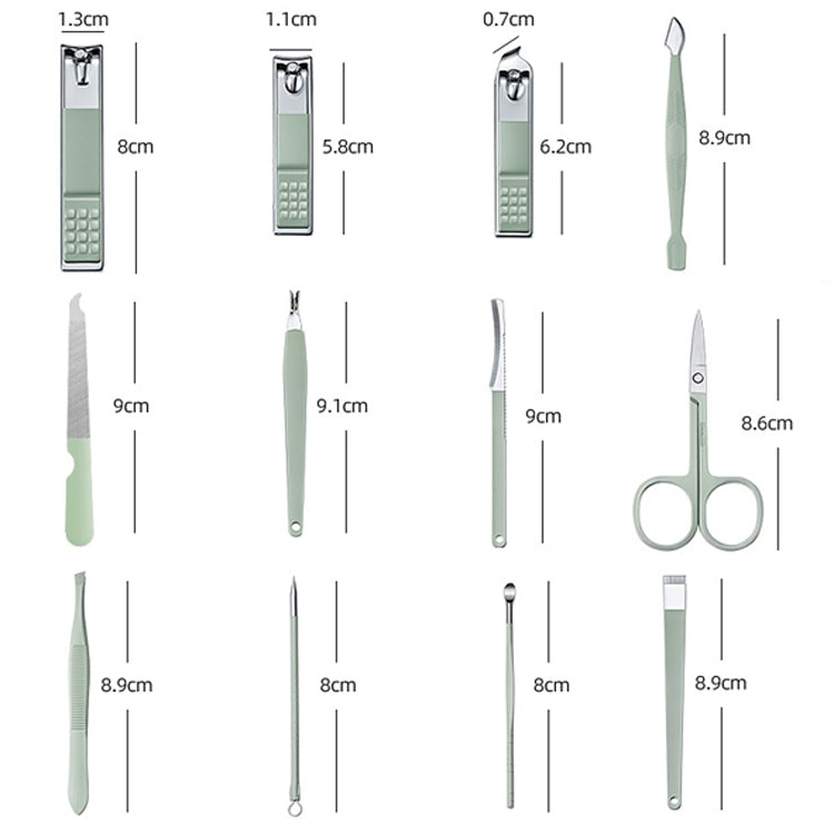 Manicure 12 in 1 Green Convenience Tools Cutting Nails
