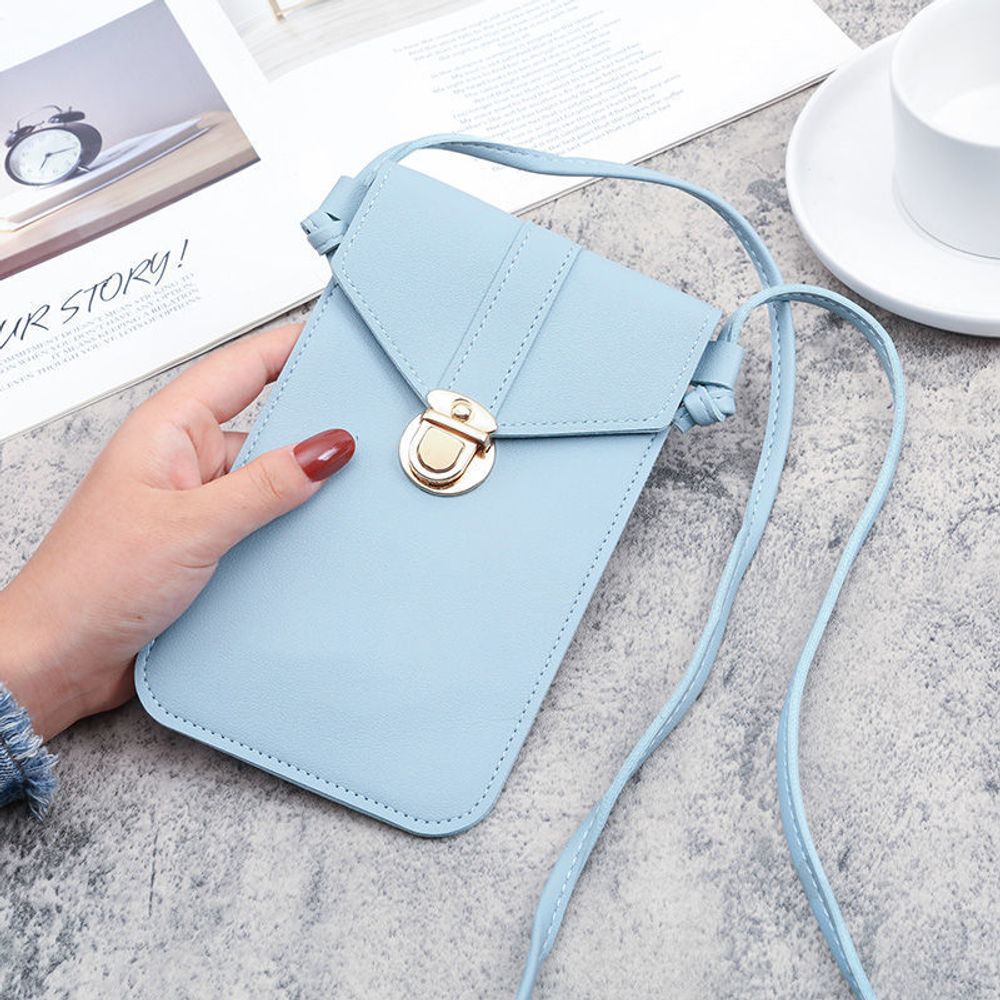 Ladies Touch Screen Phone Wallet PU Leather Shoulder Strap
