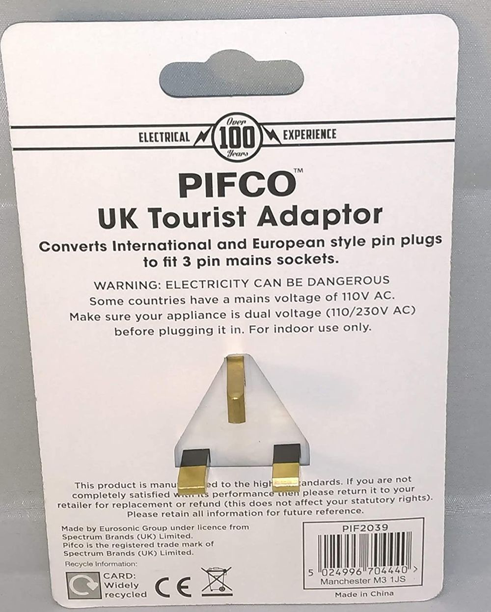 Travel Adaptor Plug: UK version