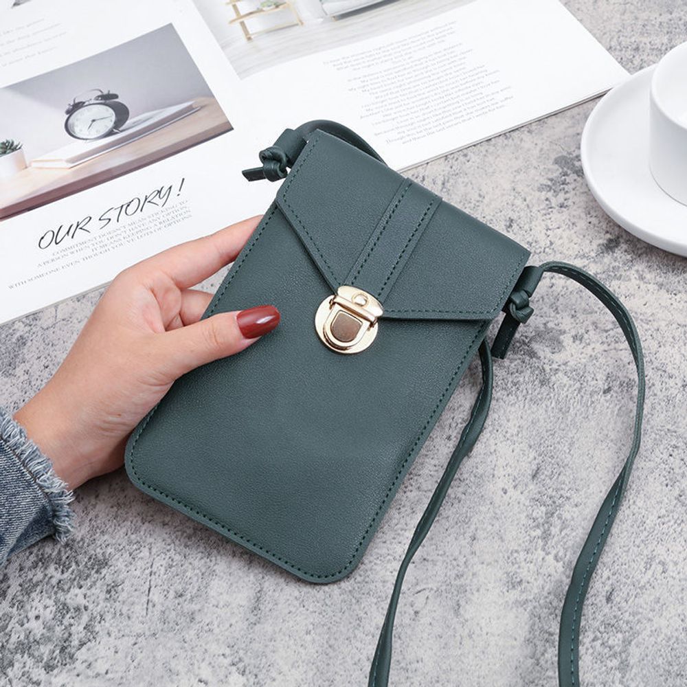 Ladies Touch Screen Phone Wallet PU Leather Shoulder Strap