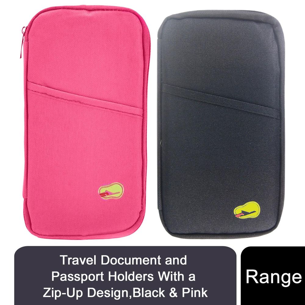 Travel Document and Passport Holders with a Zip-Up Design