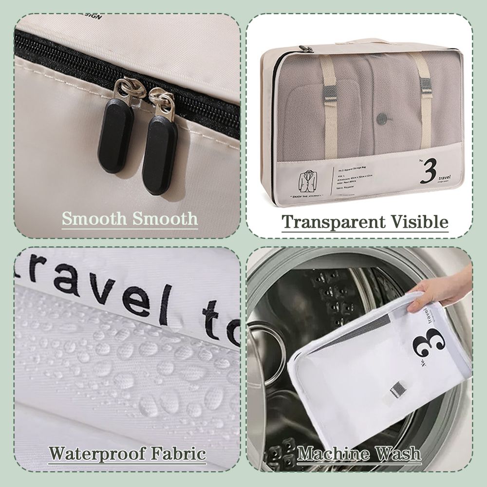 7Pcs Trendy Portable Travel Clothes Organizer