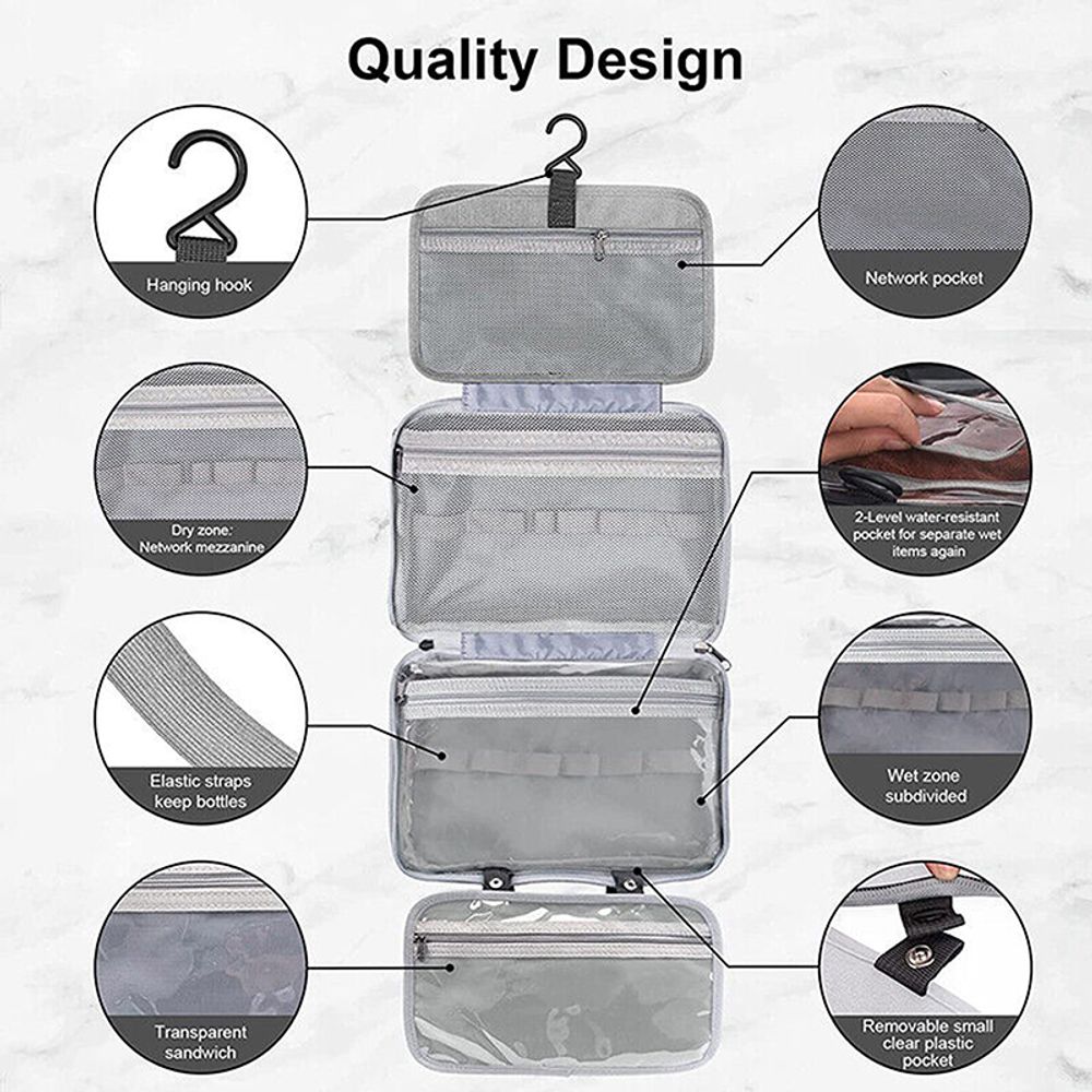 Large/Medium Folding Hanging Hook Toiletry Waterproof Bag