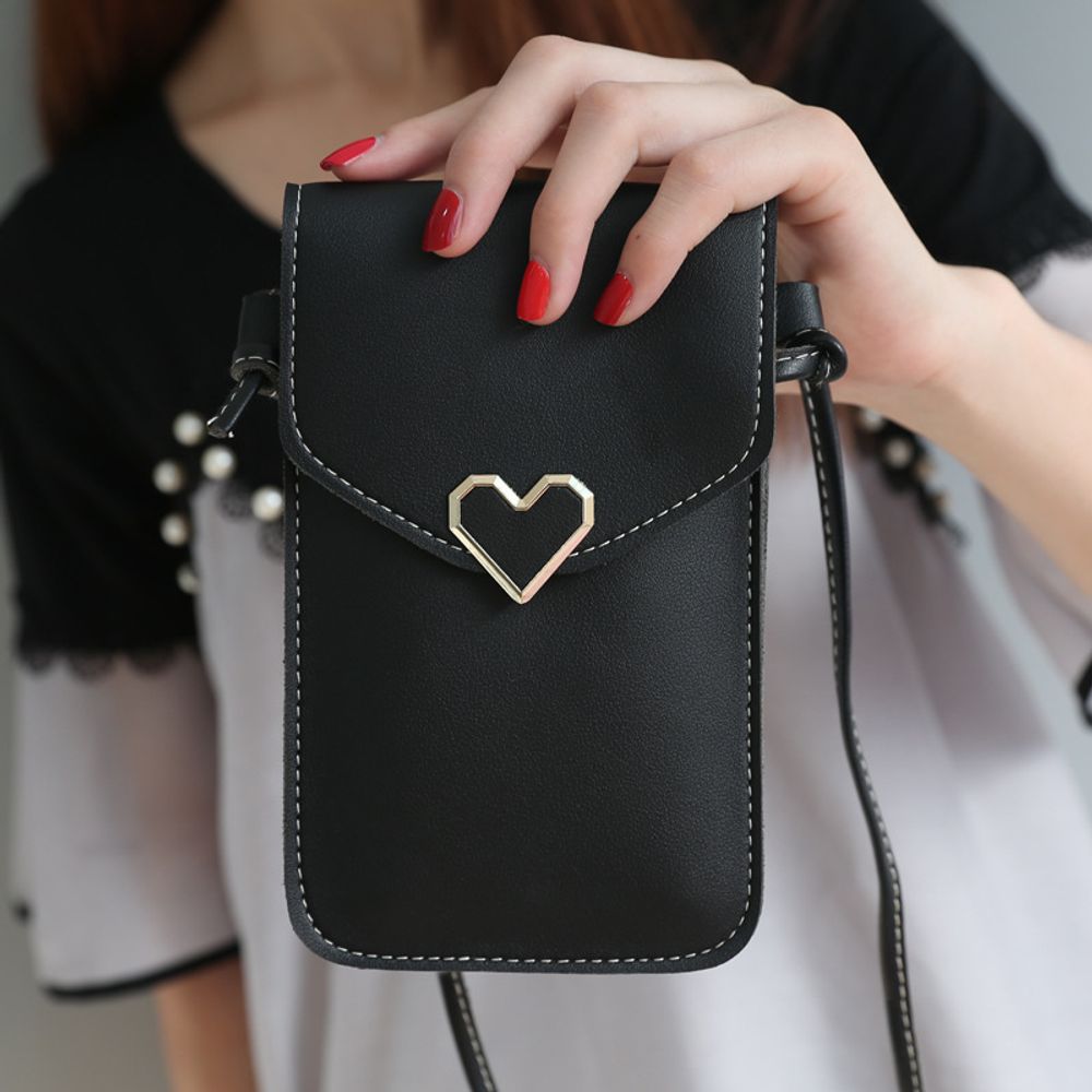 Ladies Touch Screen Phone Wallet PU Leather Shoulder Strap
