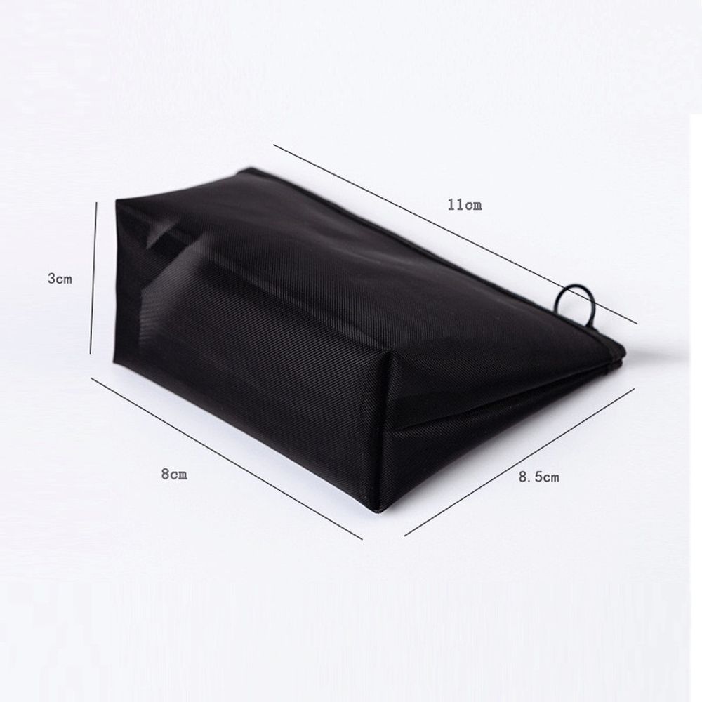 Double-layers Black Mesh Cosmetic Bag/Travel Makeup Case Organizer