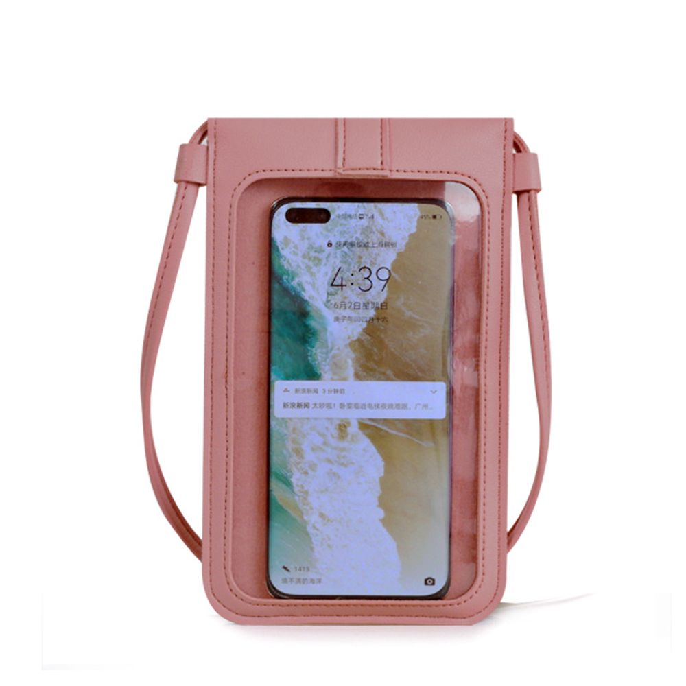 Ladies Touch Screen Phone Wallet PU Leather Shoulder Strap