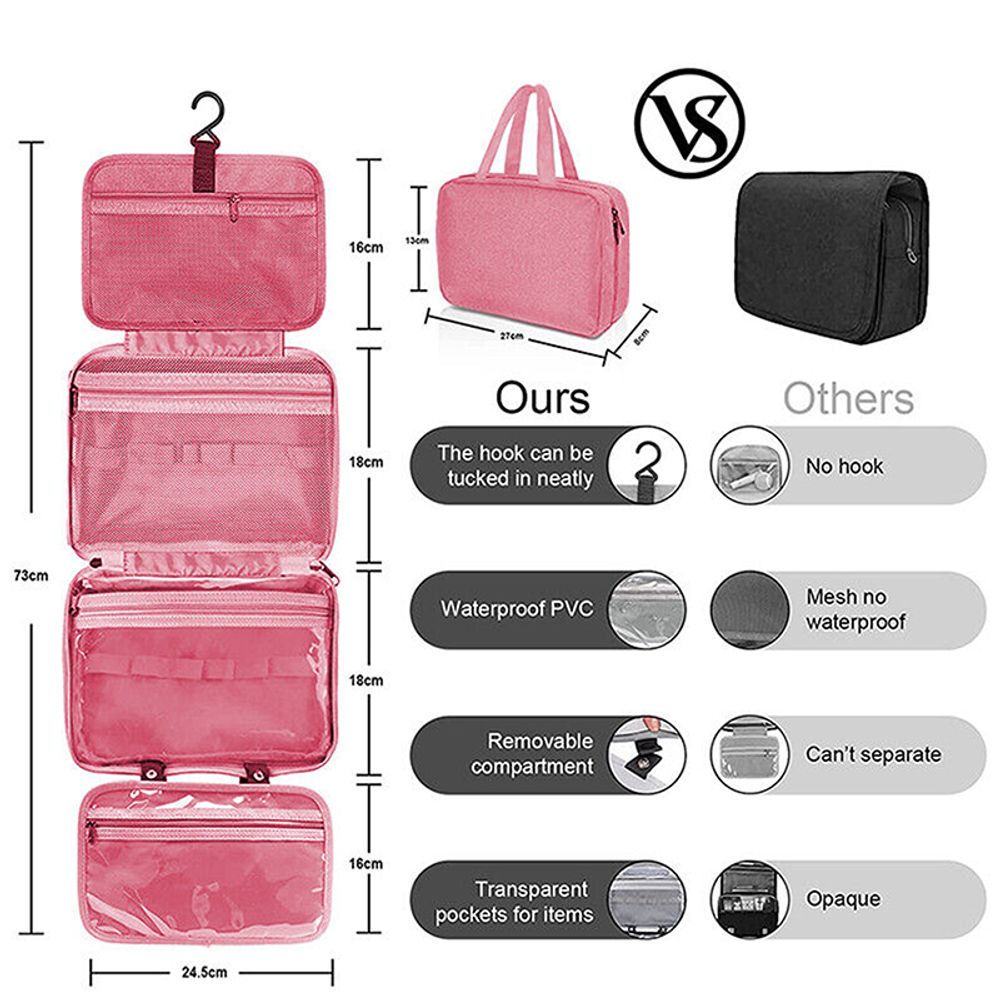 Large/Medium Folding Hanging Hook Toiletry Waterproof Bag
