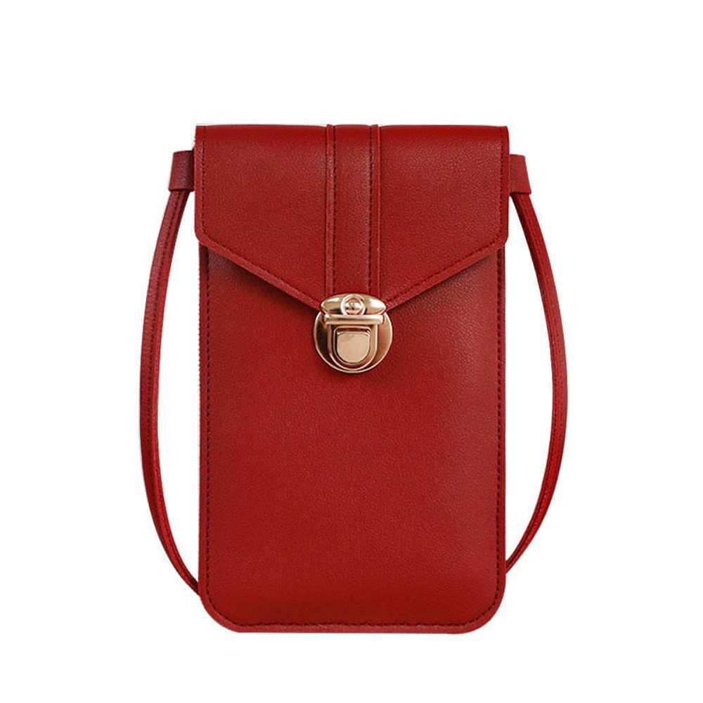 Ladies Touch Screen Phone Wallet PU Leather Shoulder Strap