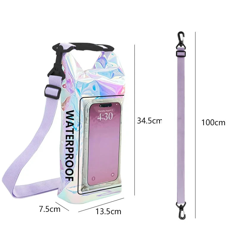 2L Swimming Dry Bag Touch Screen Outdoor Waterproof Shoulder Kayak