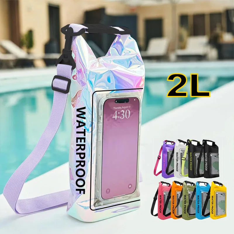 2L Swimming Dry Bag Touch Screen Outdoor Waterproof Shoulder Kayak
