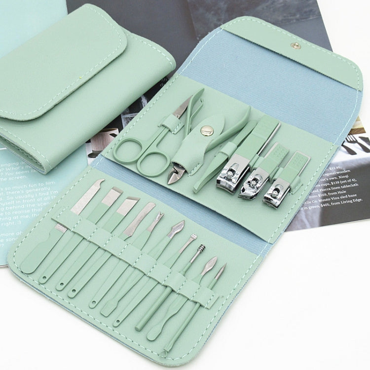 Manicure 16 in 1 Green  Convenience Tools Cutting Nails and  Eyebrow