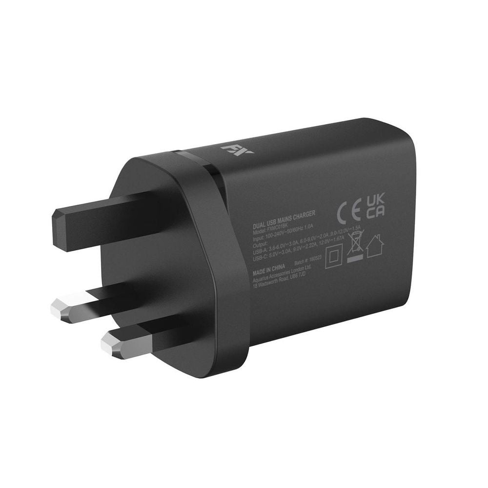 Dual UK Main Charger USB-C and USB-A,