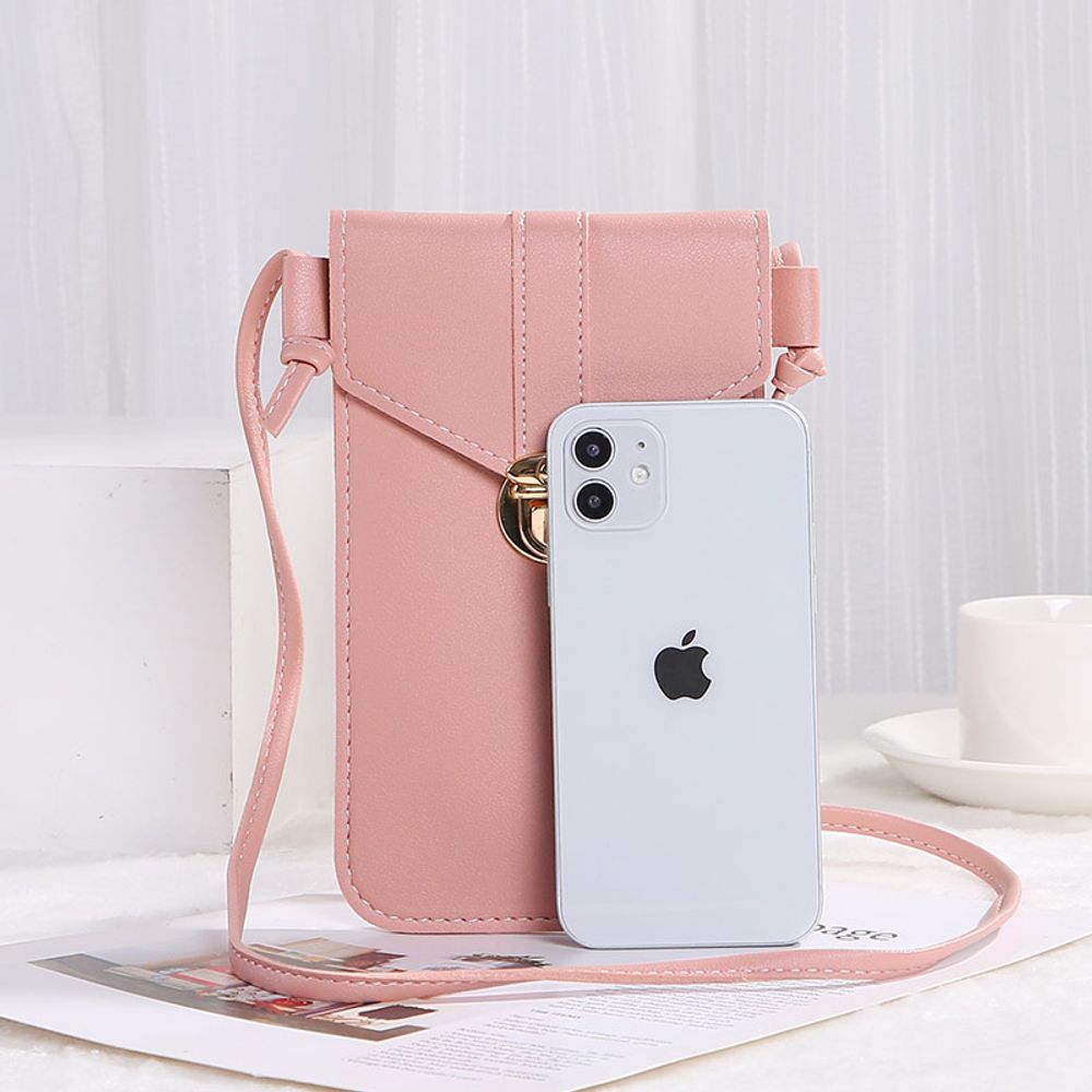 Ladies Touch Screen Phone  Wallet PU Leather Shoulder Strap