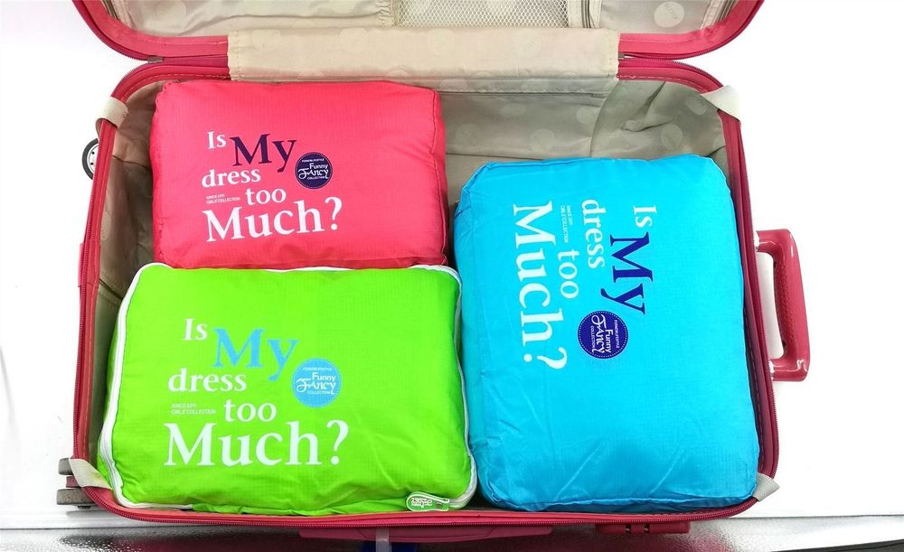 5PC Travel Essential  Luggage Organizer Blue