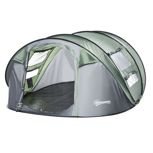 Camping Tent Dome Tent Pop-up Design with 4 Windows for 4-5 Person
